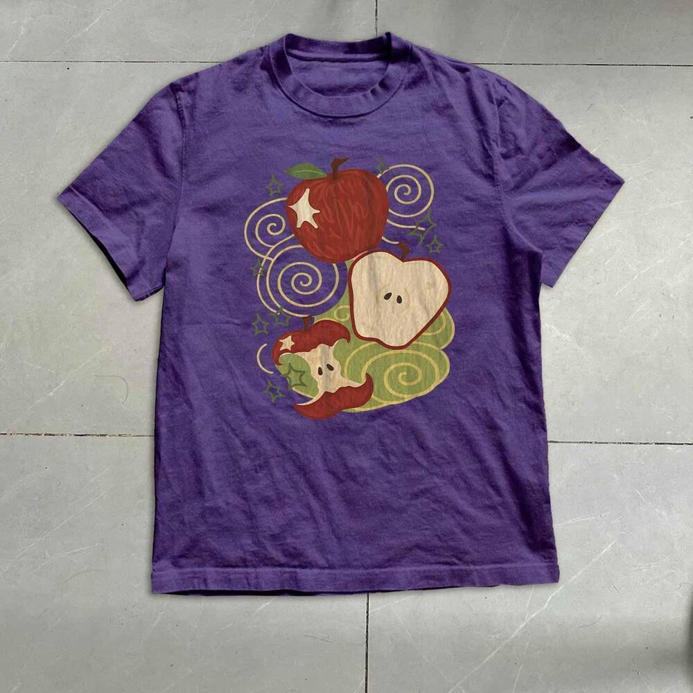Style Apple Art Painted Purple T-Shirt